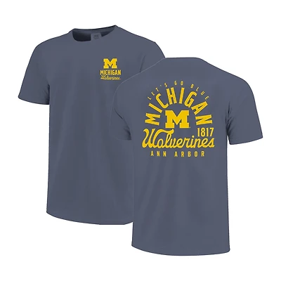 Youth Navy Michigan Wolverines Comfort Colors Mascot Overlay T-Shirt