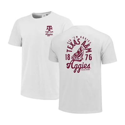 Youth White Texas A&M Aggies Comfort Colors Mascot Overlay T-Shirt