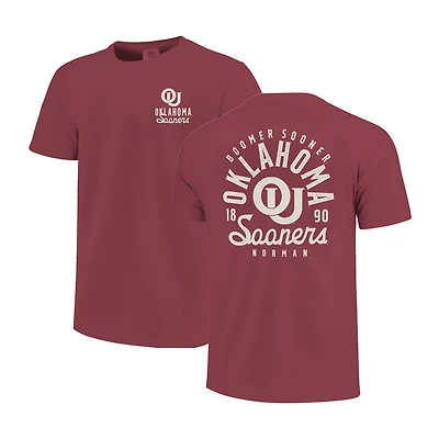 Youth Crimson Oklahoma Sooners Comfort Colors Mascot Overlay T-Shirt