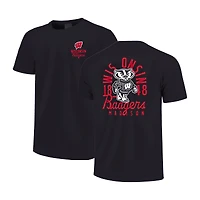 Youth Black Wisconsin Badgers Comfort Colors Mascot Overlay T-Shirt