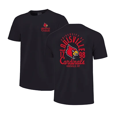 Youth Black Louisville Cardinals Comfort Colors Mascot Overlay T-Shirt