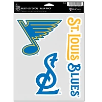 WinCraft St. Louis Blues Three-Piece Fan Decal Set