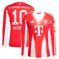 Men's adidas Jamal Musiala Red Bayern Munich Home 2025/26 Replica Long Sleeve Player Jersey
