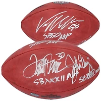 John Elway, Von Miller & Terrell Davis Denver Broncos Autographed Wilson Duke Full Color Football with Multiple Super Bowl MVP Inscriptions