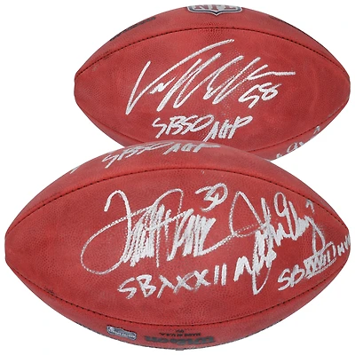 John Elway, Von Miller & Terrell Davis Denver Broncos Autographed Wilson Duke Full Color Football with Multiple Super Bowl MVP Inscriptions