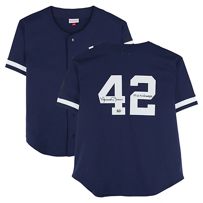 Mariano Rivera New York Yankees Autographed Navy Mitchell & Ness Authentic Jersey with "99 WS Champs" Inscription