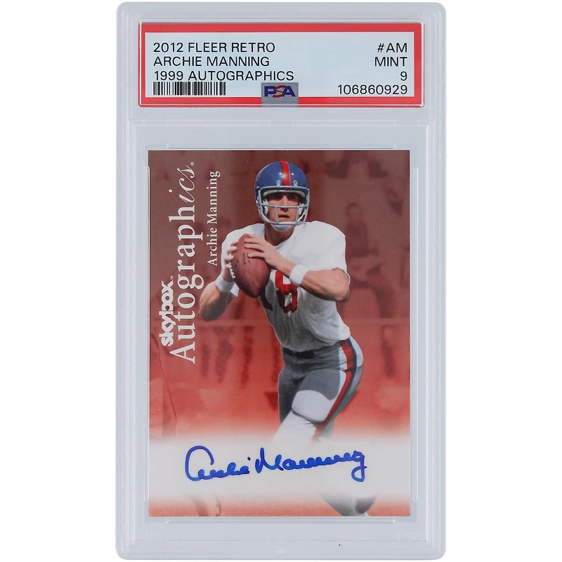 Archie Manning Ole Miss Rebels Autographed 2012 Fleer Retro '99 #99AU-AM PSA Authenticated 9 Card