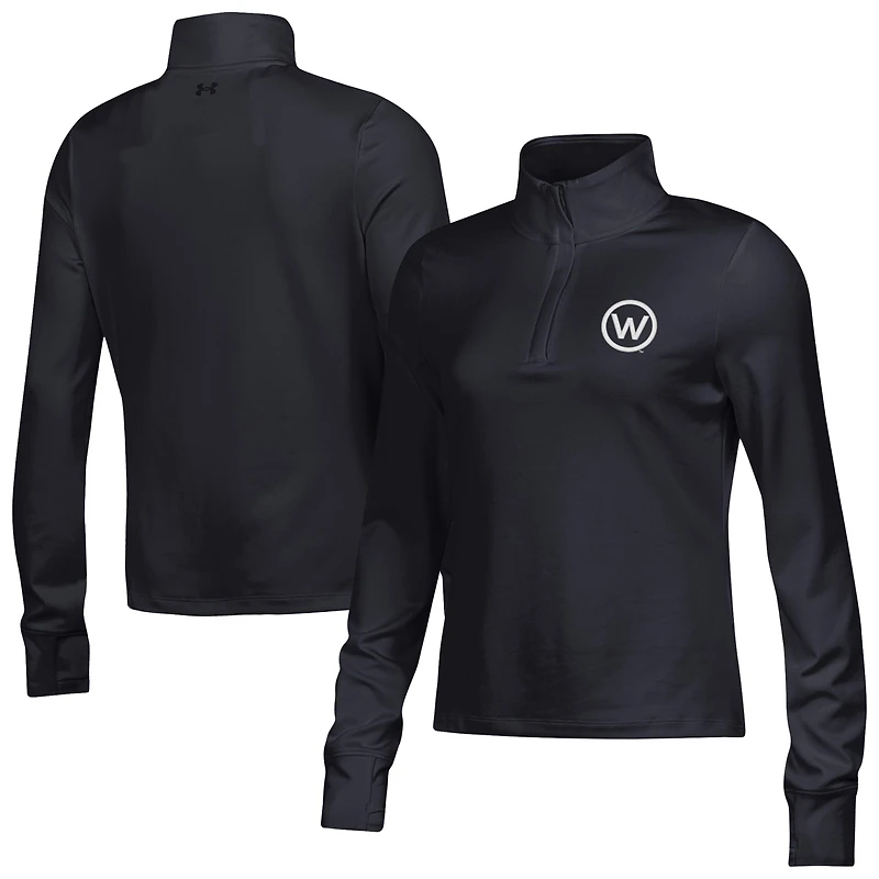 Women's Under Armour Black Wisconsin Badgers Motion Quarter-Zip Pullover