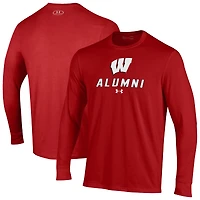 Men's Under Armour Red Wisconsin Badgers Alumni Performance Long Sleeve T-Shirt