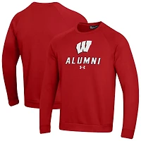 Men's Under Armour  Red Wisconsin Badgers Alumni Rival Fleece Pullover Sweatshirt
