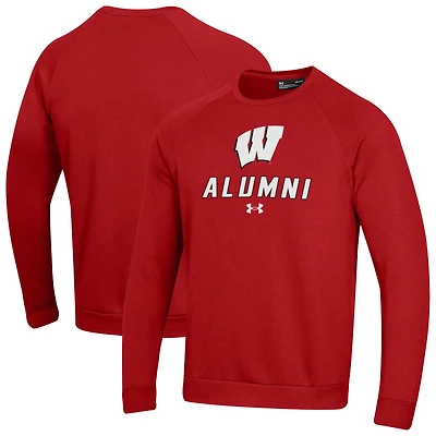 Men's Under Armour  Red Wisconsin Badgers Alumni Rival Fleece Pullover Sweatshirt