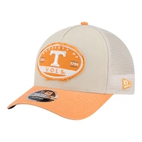 Men's New Era  Stone/Tennessee Orange Tennessee Volunteers Frayed Patch 9FORTY M-Crown A-Frame Trucker Adjustable Hat