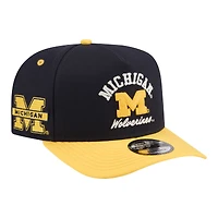 Men's New Era  Navy/Maize Michigan Wolverines Two-Tone Arched 9FIFTY Snapback Hat