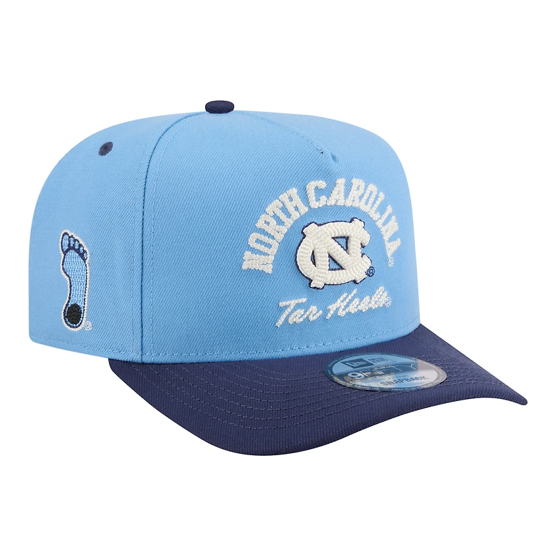Men's New Era  Carolina Blue/Navy North Carolina Tar Heels Two-Tone Arched 9FIFTY Snapback Hat