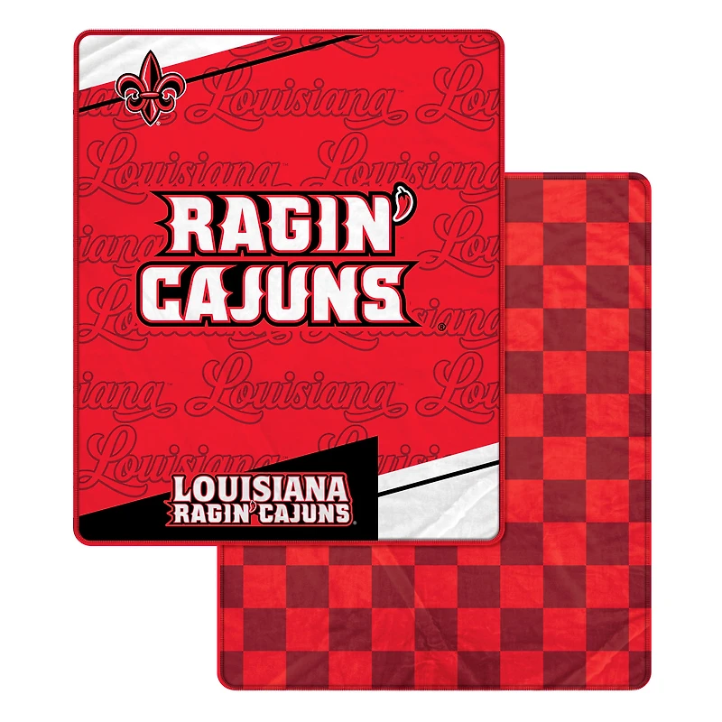 Pegasus Louisiana Ragin' Cajuns 60" x 70" Diagonal Ghost Checkered Double-Sided Blanket
