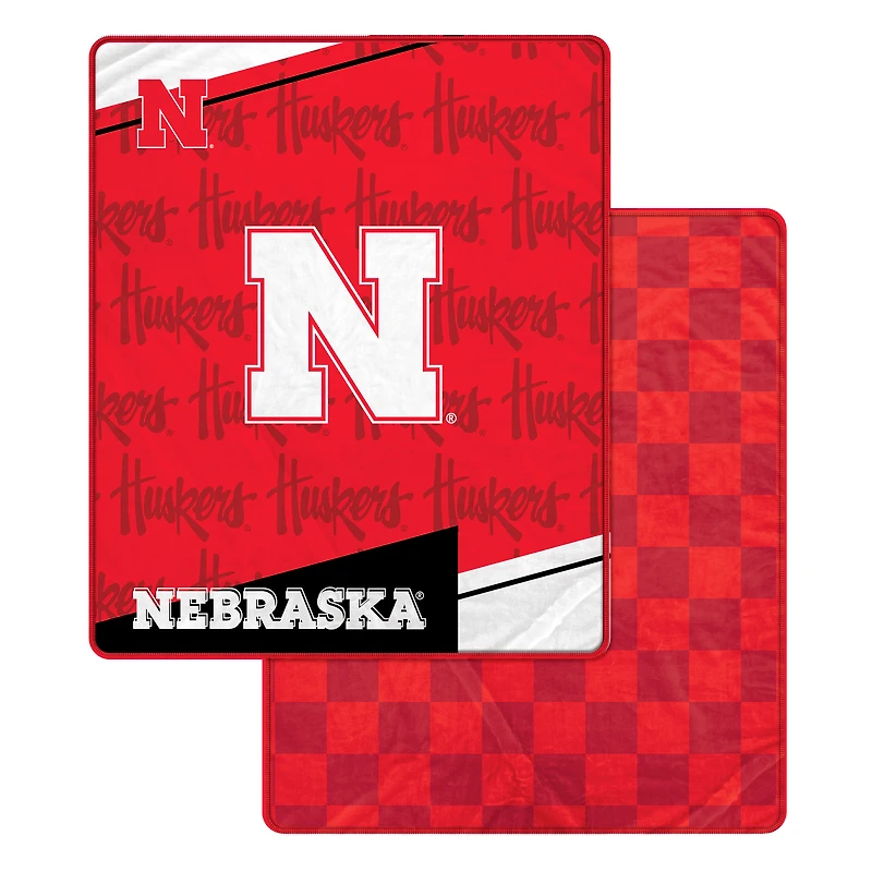 Pegasus Nebraska Huskers 60" x 70" Diagonal Ghost Checkered Double-Sided Blanket