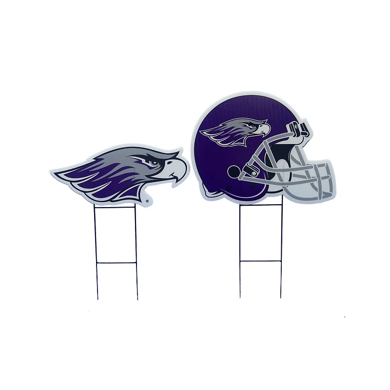 Pegasus Wisconsin-Whitewater Warhawks Logo and Helmet Two-Piece Yard Sign Set