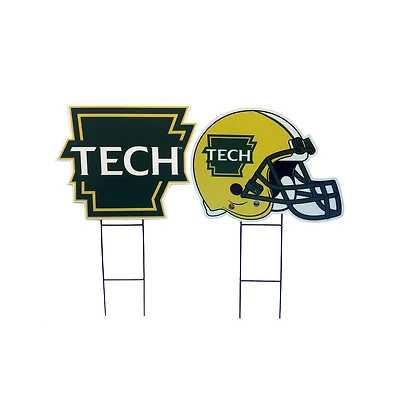 Pegasus Arkansas Tech Logo and Helmet Two-Piece Yard Sign Set