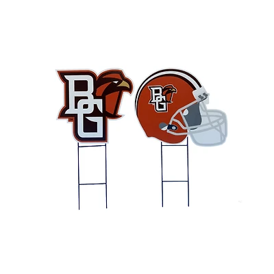 Pegasus Bowling Green St. Falcons Logo and Helmet Two-Piece Yard Sign Set