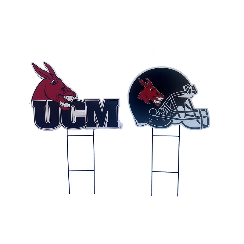 Pegasus Central Missouri Mules Logo and Helmet Two-Piece Yard Sign Set