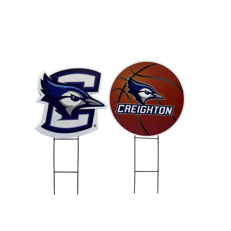 Pegasus Creighton Bluejays Logo and Helmet Two-Piece Yard Sign Set