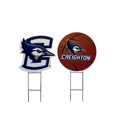 Pegasus Creighton Bluejays Logo and Helmet Two-Piece Yard Sign Set