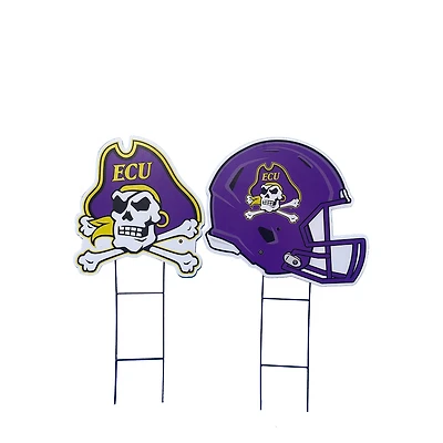 Pegasus ECU Pirates Logo and Helmet Two-Piece Yard Sign Set