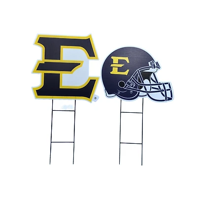 Pegasus ETSU Buccaneers Logo and Helmet Two-Piece Yard Sign Set