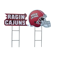 Pegasus Louisiana Ragin' Cajuns Logo and Helmet Two-Piece Yard Sign Set