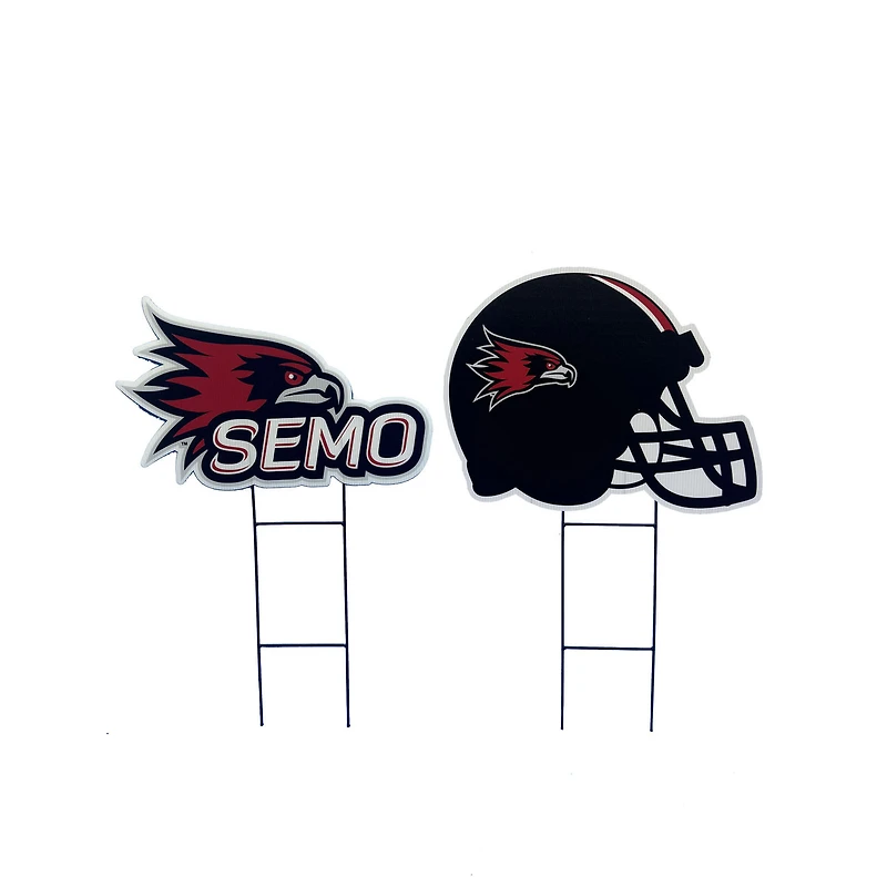Pegasus SEMO Redhawks Logo and Helmet Two-Piece Yard Sign Set