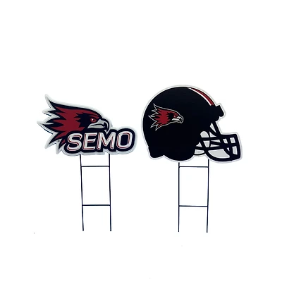 Pegasus SEMO Redhawks Logo and Helmet Two-Piece Yard Sign Set