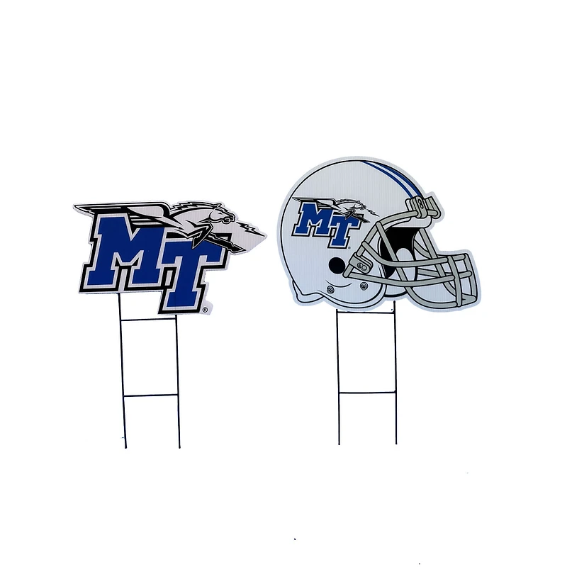 Pegasus MTSU Blue Raiders Logo and Helmet Two-Piece Yard Sign Set