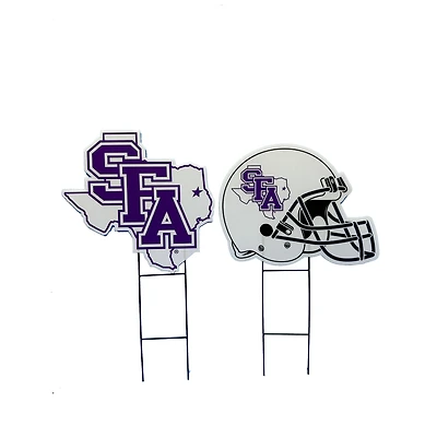 Pegasus Stephen F Austin Lumberjacks Logo and Helmet Two-Piece Yard Sign Set