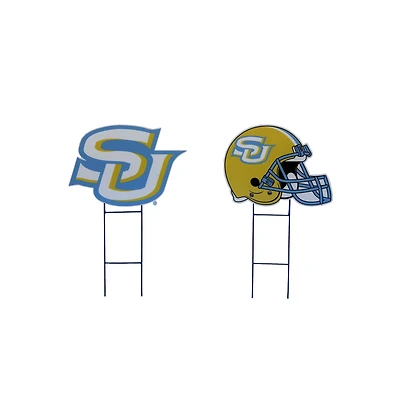Pegasus Southern University Jaguars Logo and Helmet Two-Piece Yard Sign Set