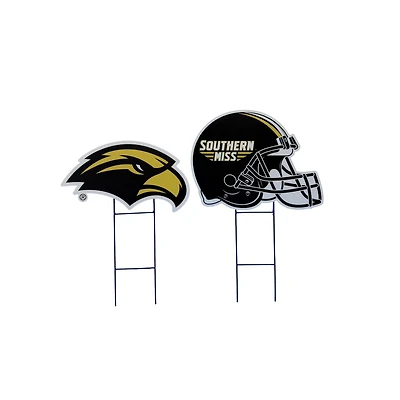 Pegasus Southern Miss Golden Eagles Logo and Helmet Two-Piece Yard Sign Set