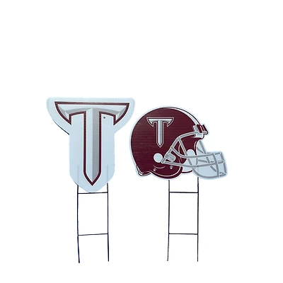 Pegasus Troy University Trojans Logo and Helmet Two-Piece Yard Sign Set