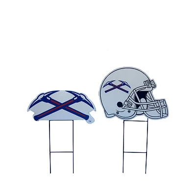 Pegasus Wisconsin-Platteville Pioneers Logo and Helmet Two-Piece Yard Sign Set