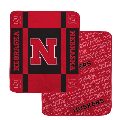 Pegasus Nebraska Huskers 60" x 70" Reverse Block Wordmark Double-Sided Ultra Cozy Blanket