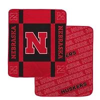 Pegasus Nebraska Huskers 60" x 70" Reverse Block Wordmark Double-Sided Ultra Cozy Blanket