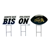 Pegasus NDSU Bison Wordmark and Football Three-Piece Yard Sign Set