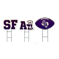 Pegasus Stephen F Austin Lumberjacks Wordmark and Football Three-Piece Yard Sign Set