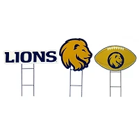 Pegasus East Texas A&M University Lions Wordmark and Football Three-Piece Yard Sign Set