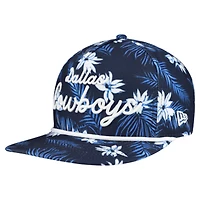 Men's New Era  Navy Dallas Cowboys Palm Print A-Frame 9FIFTY Snapback Hat