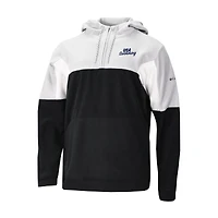 Men's Columbia Black USA Swimming Lodge Fleece Quarter-Zip Hoodie