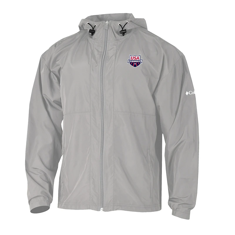 Men's Columbia Gray USA Swimming The Prodigy Full-Zip Windbreaker
