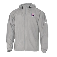 Men's Columbia Gray USA Swimming The Prodigy Full-Zip Windbreaker