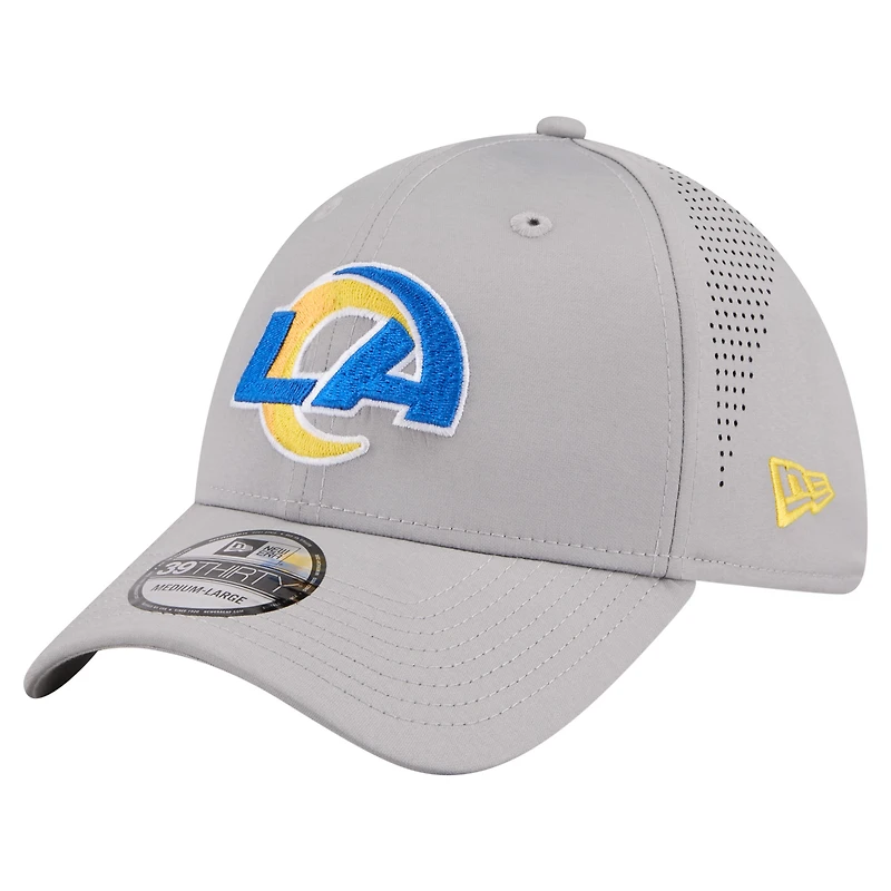 Men's New Era Gray Los Angeles Rams Perforated 39THIRTY Flex Hat