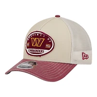 Men's New Era  Natural Washington Commanders Frayed M-Crown A-Frame 9FORTY Adjustable Hat