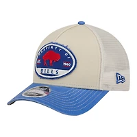 Men's New Era  Natural Buffalo Bills Frayed M-Crown A-Frame 9FORTY Adjustable Hat