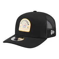 Men's New Era Black Pittsburgh Steelers Contest 9SEVENTY Adjustable Trucker Hat